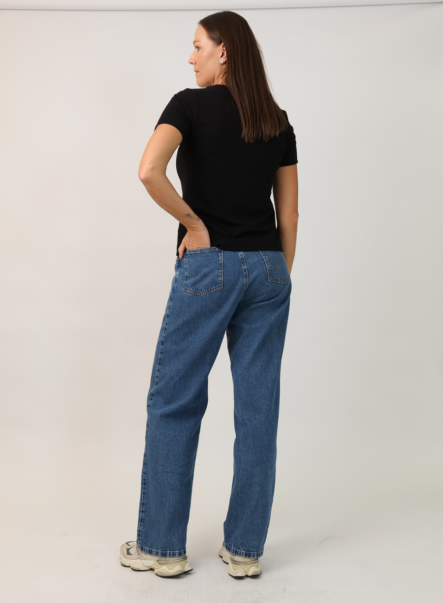 T-shirt Feminina Algodão com Elastano Nina - Preto