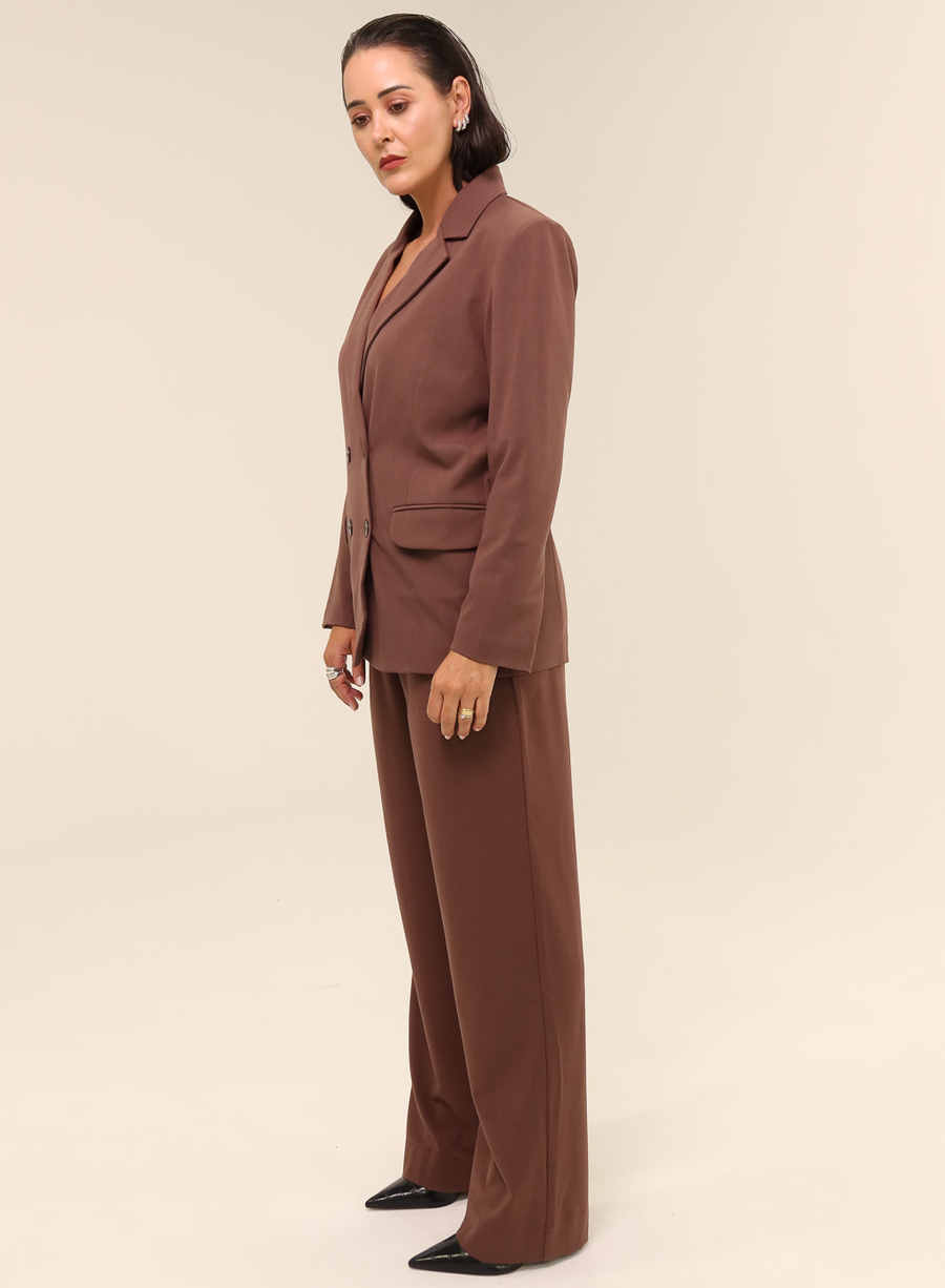 Blazer Feminino Transpassado Luma Marrom