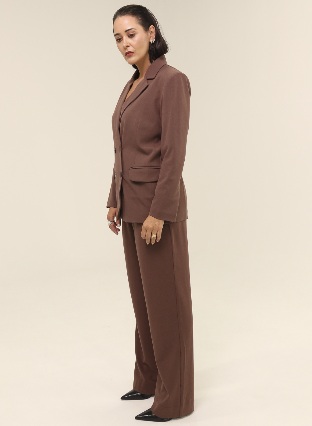 Calça Alfaiataria Feminina Luma - Marrom