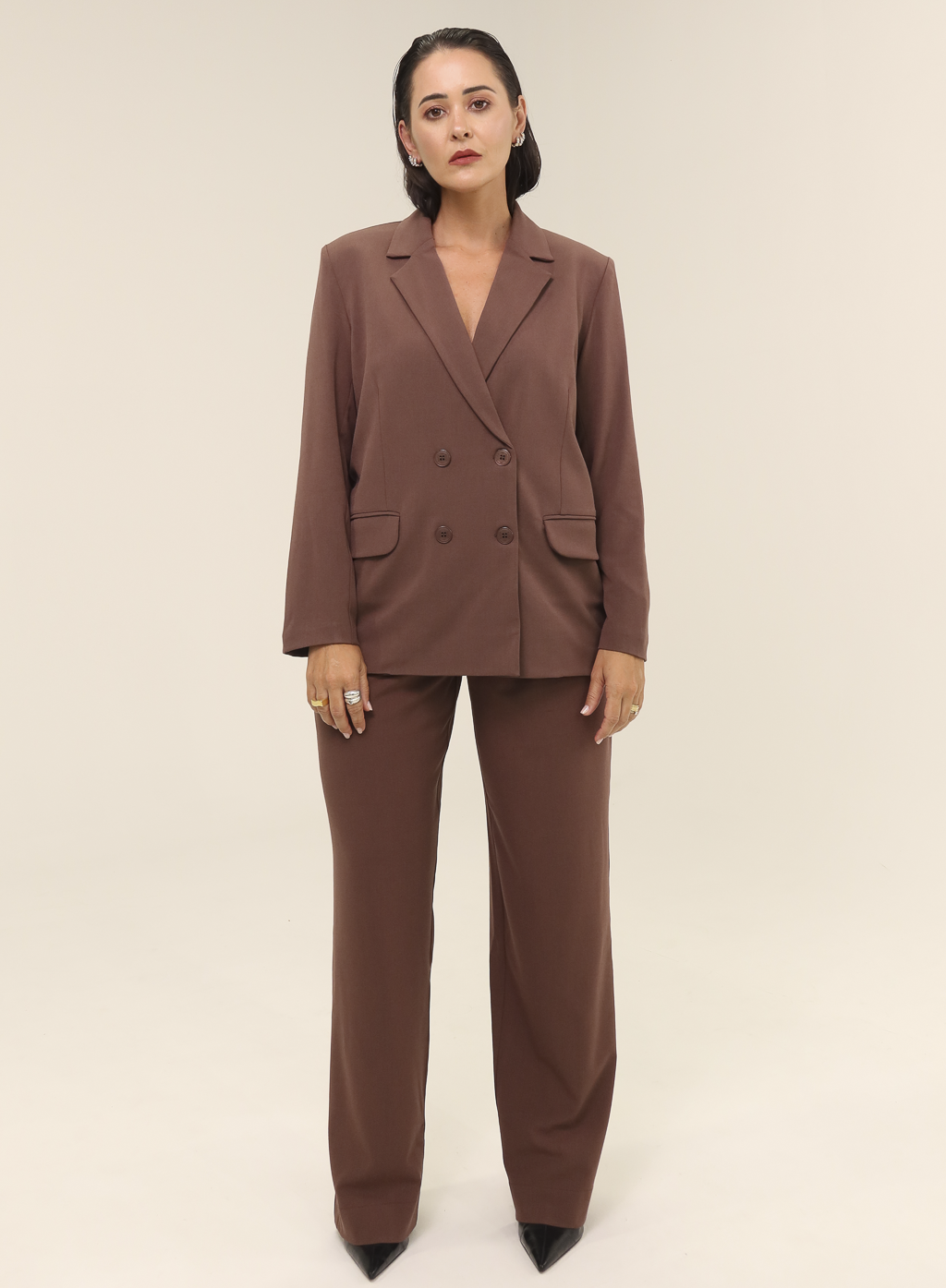 Calça Alfaiataria Feminina Luma - Marrom