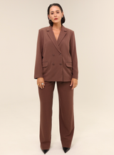 Calça Alfaiataria Feminina Luma - Marrom