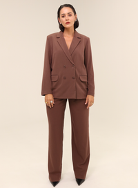Blazer Feminino Transpassado Luma Marrom