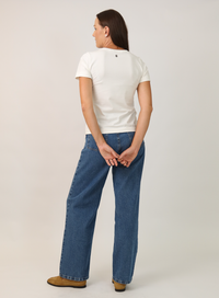 T-shirt Feminina Algodão com Elastano Nina - Off White