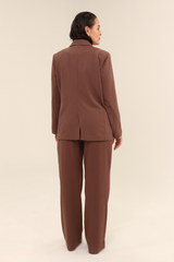 Blazer Feminino Transpassado Luma Marrom