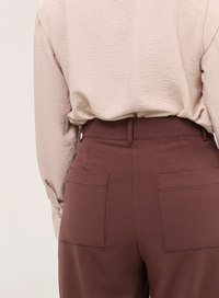 Blusa Tecido Plano Gola Alta Magy - Bege