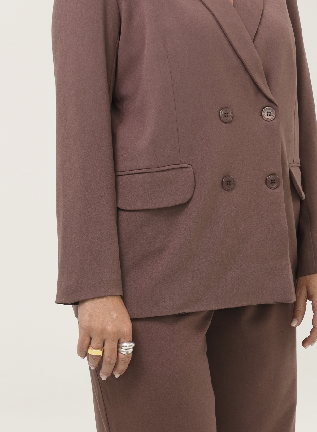 Blazer Feminino Transpassado Luma Marrom