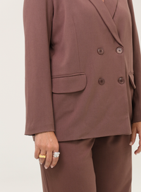 Blazer Feminino Transpassado Luma Marrom
