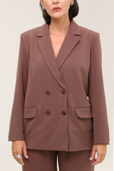 Blazer Feminino Transpassado Luma Marrom