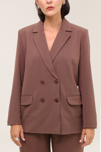 Blazer Feminino Transpassado Luma Marrom