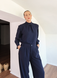 Calça Alfaiataria Feminina Luma - Marinho