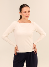 Blusa Malha Viscose Manga Longa Quinn - Bege