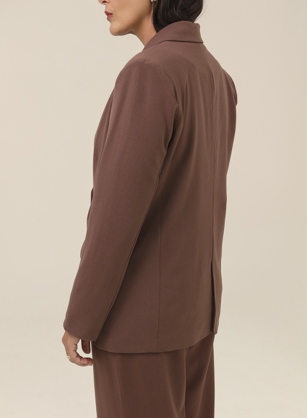 Blazer Feminino Transpassado Luma Marrom