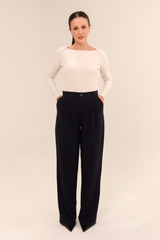 Blusa Malha Viscose Manga Longa Quinn - Bege