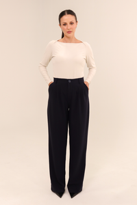 Blusa Malha Viscose Manga Longa Quinn - Bege