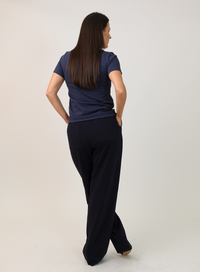 T-shirt Feminina Algodão com Elastano Nina - Marinho