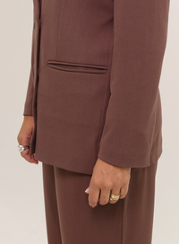 Blazer Feminino Transpassado Luma Marrom