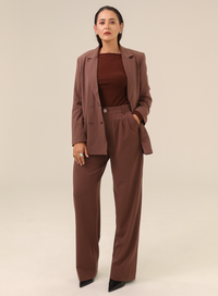 Calça Alfaiataria Feminina Luma - Marrom