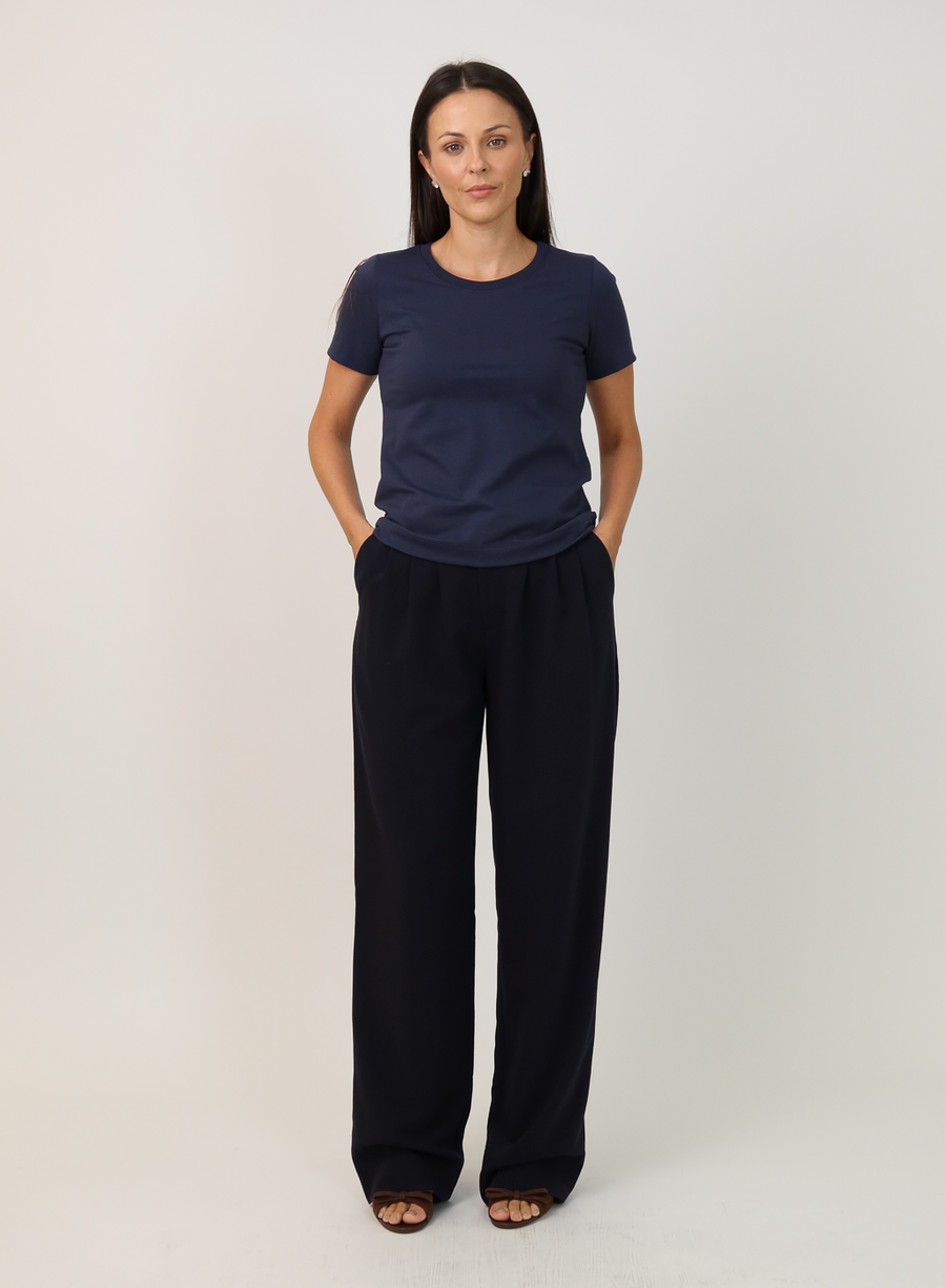 T-shirt Feminina Algodão com Elastano Nina - Marinho