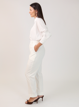 Calça Alfaiataria Feminina Off White Eliana