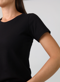 T-shirt Feminina Algodão com Elastano Nina - Preto