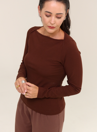 Blusa Malha Viscose Manga Longa Quinn - Marrom