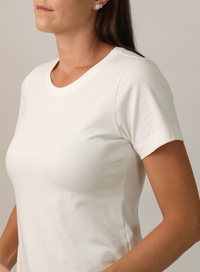 T-shirt Feminina Algodão com Elastano Nina - Off White