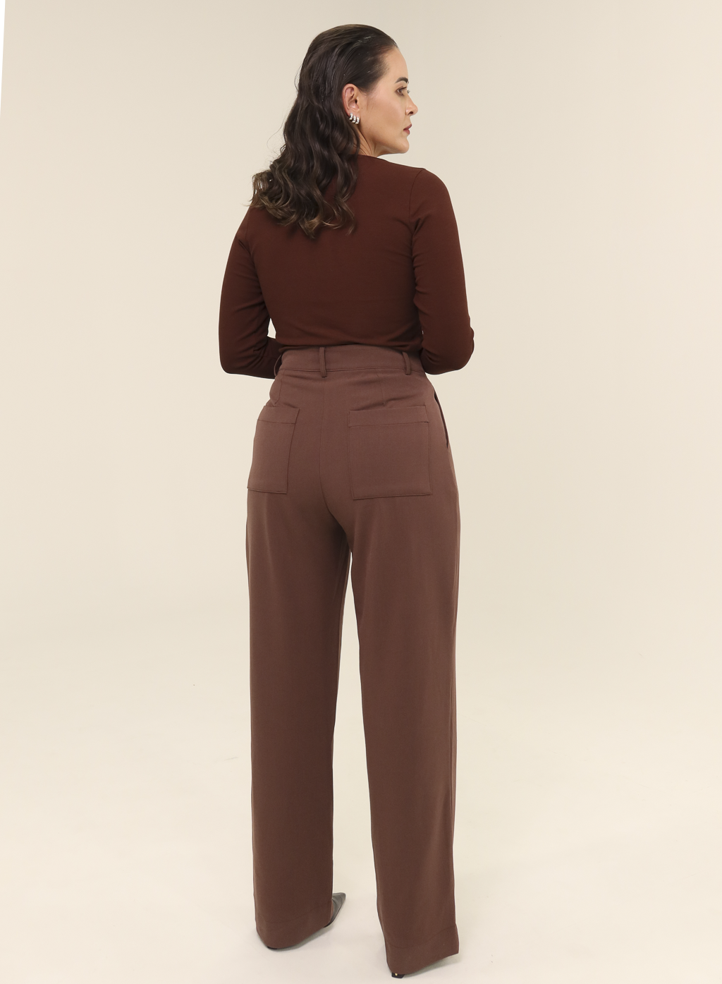 Calça Alfaiataria Feminina Luma - Marrom