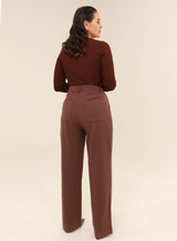 Calça Alfaiataria Feminina Luma - Marrom