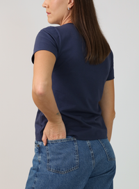 T-shirt Feminina Algodão com Elastano Nina - Marinho