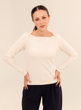 Blusa Malha Viscose Manga Longa Quinn - Bege