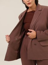 Blazer Feminino Transpassado Luma Marrom