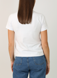 T-shirt Feminina Algodão com Elastano Nina - Branco