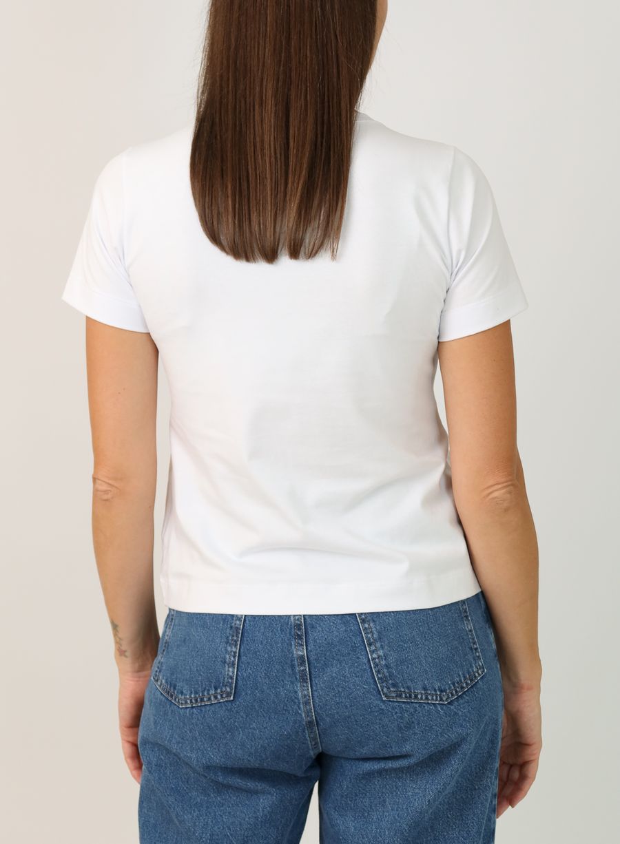T-shirt Feminina Algodão com Elastano Nina - Branco