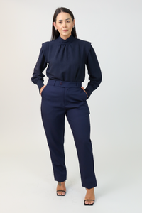 Calça Alfaiataria Feminina Marinho Eliana